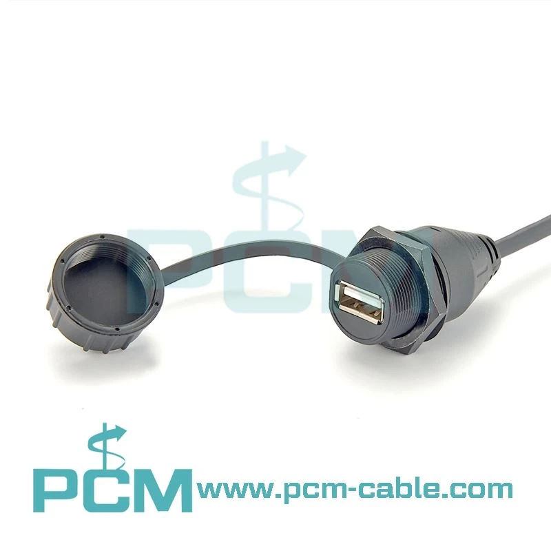 IP67 Waterproof USB Extension Cable Panel Mount 3