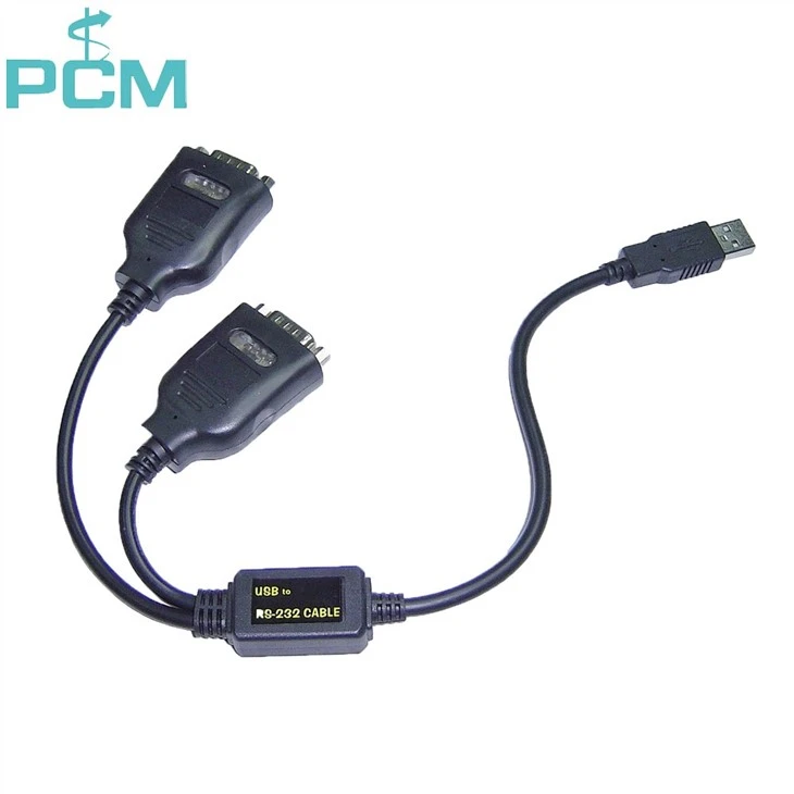 USB to Dual RS232 DB9 Serial Port Cable Adapter