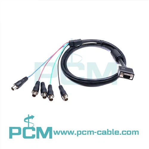 5 BNC naissoost kuni HD15 VGA emaskaabel