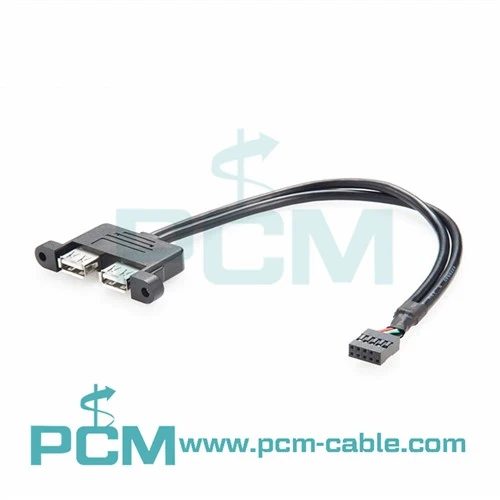 Paneelikinnitus Kahekordne USB-9 Pin pistik