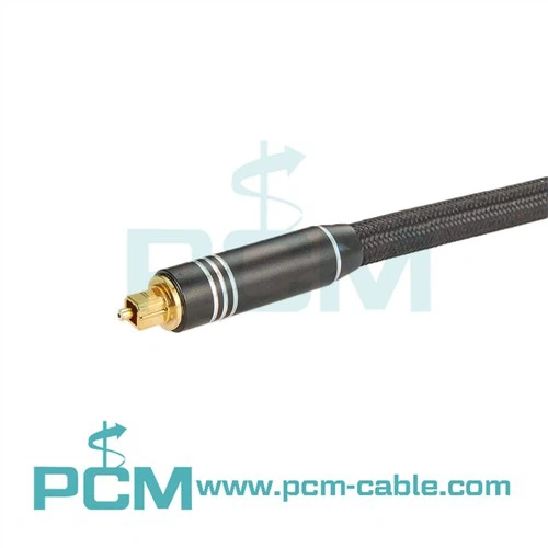 Toslink Fiber Optic kullatud isasest isasest punutud kaabel
