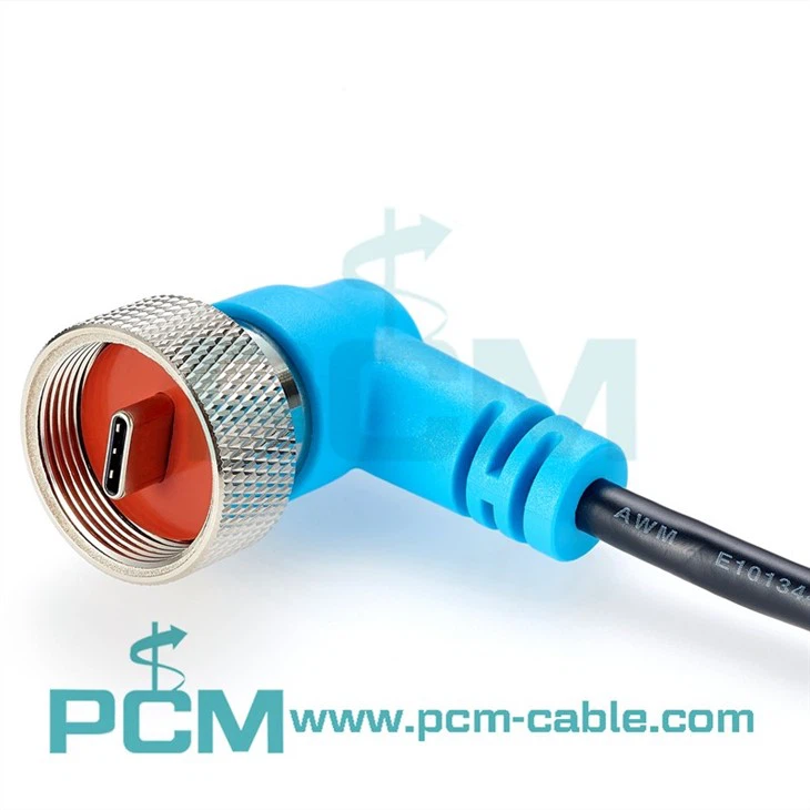 Right angle outdoor waterpoof usb cable
