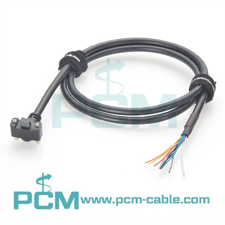 Dalsa Genie Nano angled flying lead IO cable with locking screws for industrial cameras