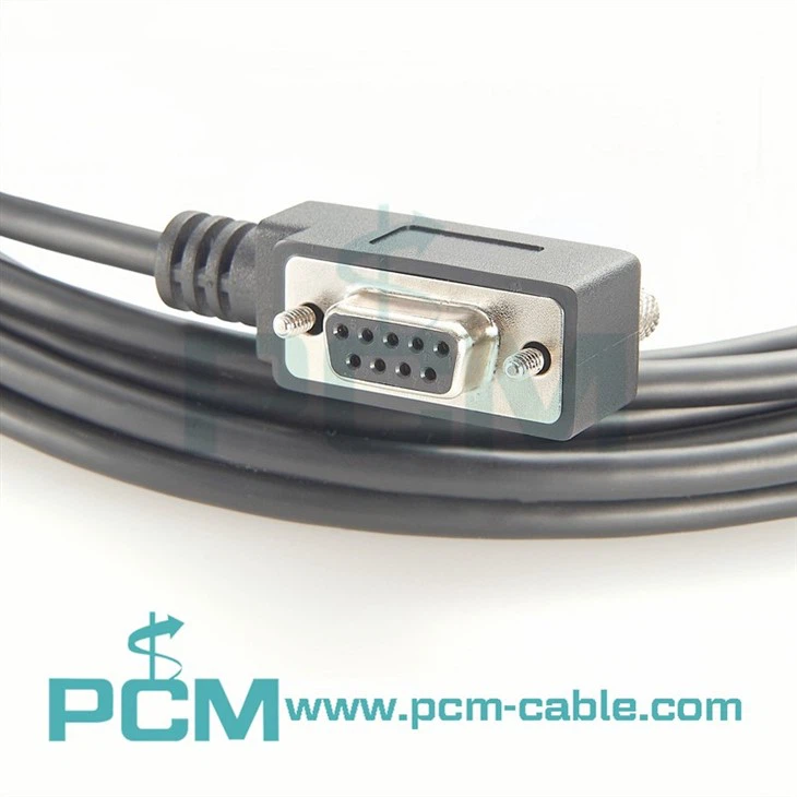 Space saving right angled D-Sub 9 Pin DB9 Male to female rs232 serial cable