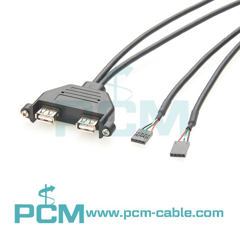 2 Port USB A Female Low Profile Slot Plate Adapter 2 Port USB A Female Low Profile Slot Plate Adapter