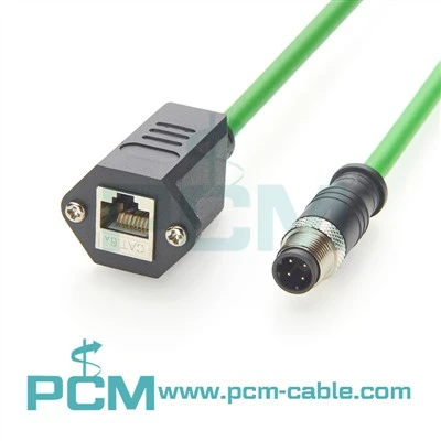 CAT6A tööstuslik väliskaabel M12 D kood 4 Pin isast kuni RJ45 naisele